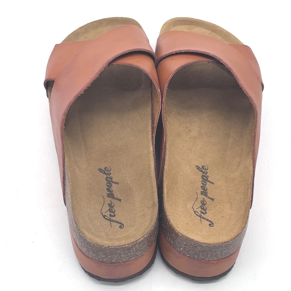 Free People Sidelines Leather Platform HoneyBrown Sandals Women US Size 9 EU 40 - Picture 5 of 10
